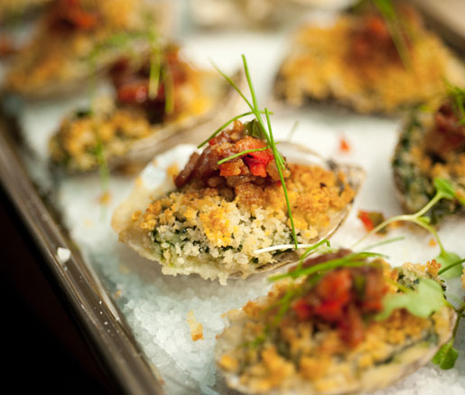 Baked oysters, prepared by the Quality Eats team at the James Beard House