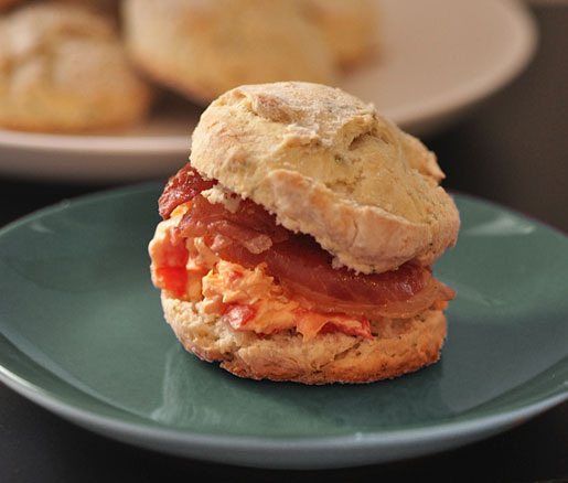 Recipe Herbed Biscuit Sandwiches with Pimento Cheese and Prosciutto