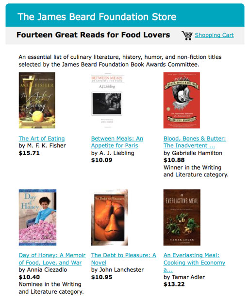 An essential list of food writing curated by the James Beard Foundation Book Awards Committee