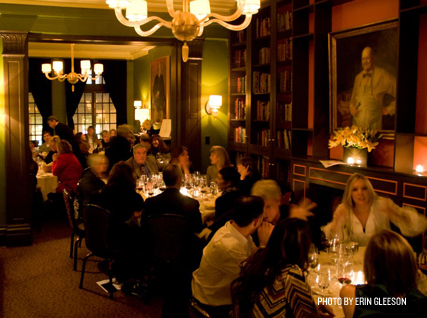 Guests enjoy dinner in the Beard House dining room.