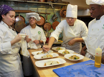 students in the kitchen