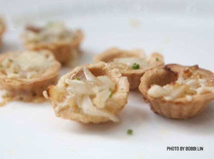 Mini scallop tarts served at a Beard House dinner.