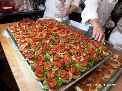 Rows of BLTs served at the Beard House.