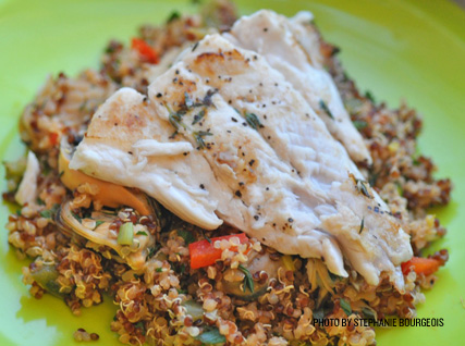 Anthony Dawodu's Pan-Seared Snapper with Paella-Style Quinoa