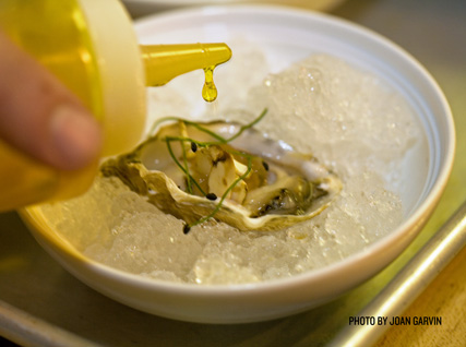 An oyster served at a recent Beard House dinner.