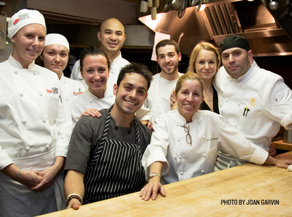 Carmen Gonzalez and her team in the Beard House kitchen.