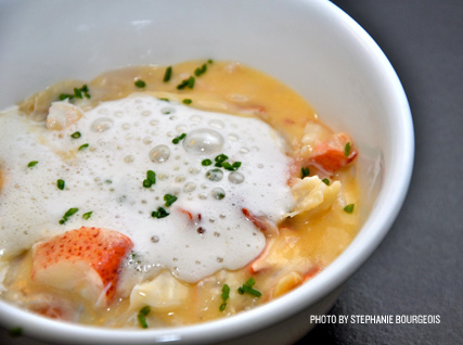 Colin Lynch's Recipe for Butter Soup with Shellfish and Honey Emulsion
