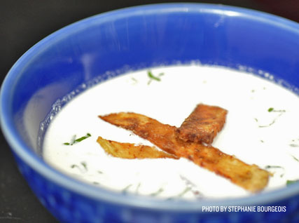Ricotta Soup with Fried Eggplant
