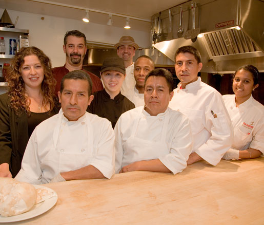 chefs in the James Beard House kitchen