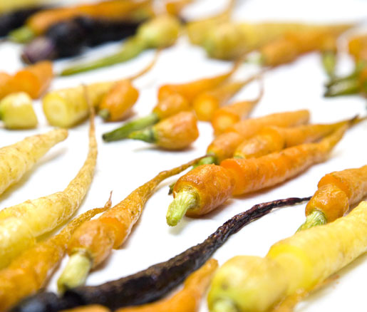 Roasted carrots in the James Beard House kitchen