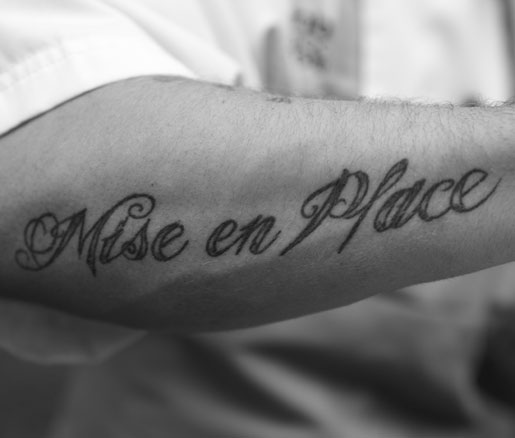 a tattoo on a chef at the James Beard House