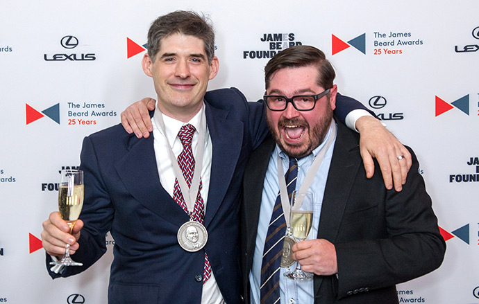Dave Arnold and Sean Brock at the 2015 JBF Book, Broadcast & Journalism Awards