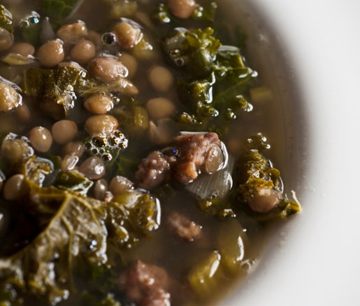 James Beard's recipe for lentil soup with chard and lemon