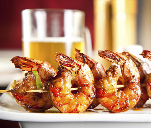 Barbecued Shrimp with Pineapple Chutney