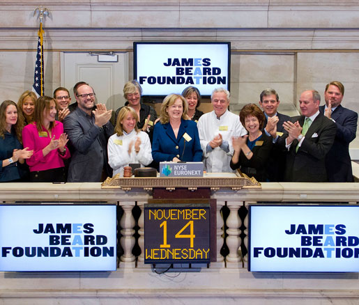 JBF president Susan Ungaro rings the New York Stock Exchange bell