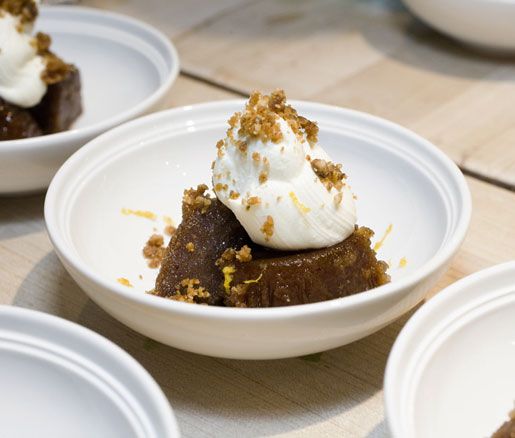 Sticky Date Pudding with Mascarpone, adapted by the James Beard Foundation