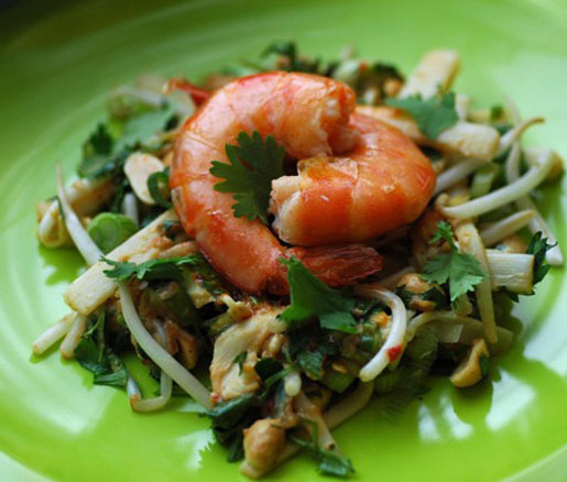 Recipe for Hawaiian Hearts of Palm Pad Thai, adapted by the James Beard Foundation