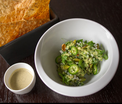 Alex Stupak's recipe from guacamole with pistachios, adpated by the James Beard Foundation