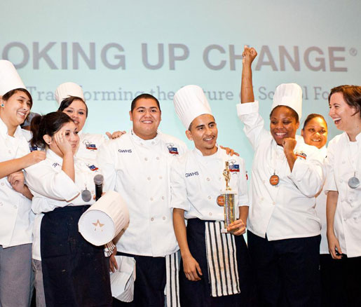 Winning students at the Chicago Cooking Up Change qualifier