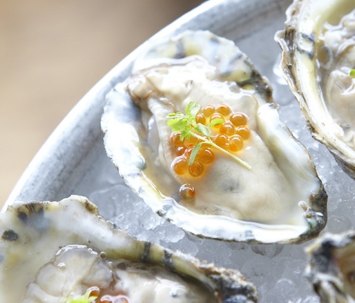 Oysters with Horseradish Ice and Caviar