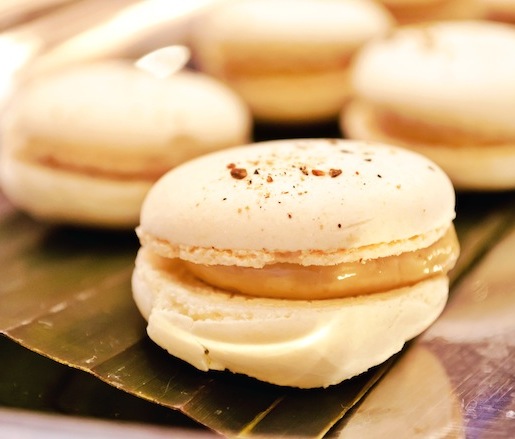 Foie Gras–Black Pepper Macarons with Blackberry Jelly