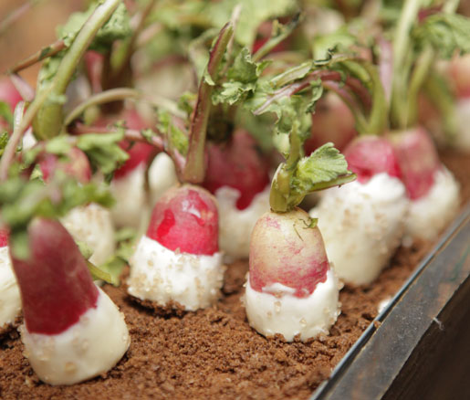 Chef Victor Cruz's buttered radishes with sea salt.