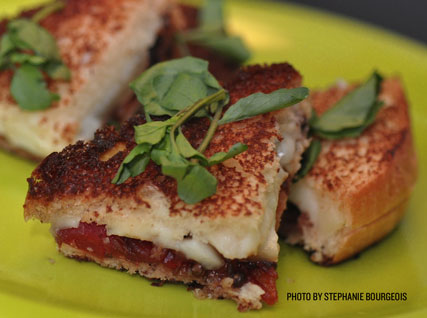 Grilled cheese sandwiches with fig ketchup