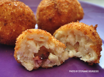 Rice Bean Arancini with Bacon and Cheddar
