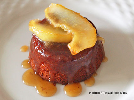 Sticky Ginger Cake with Caramelized Pears